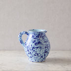 Splatterware Twist Handle Pitcher, Blue on Blue