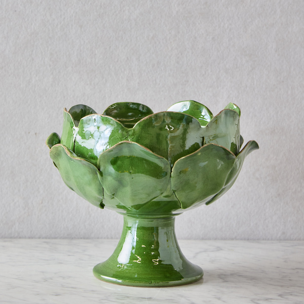Small Ceramic Petal Vase, Green