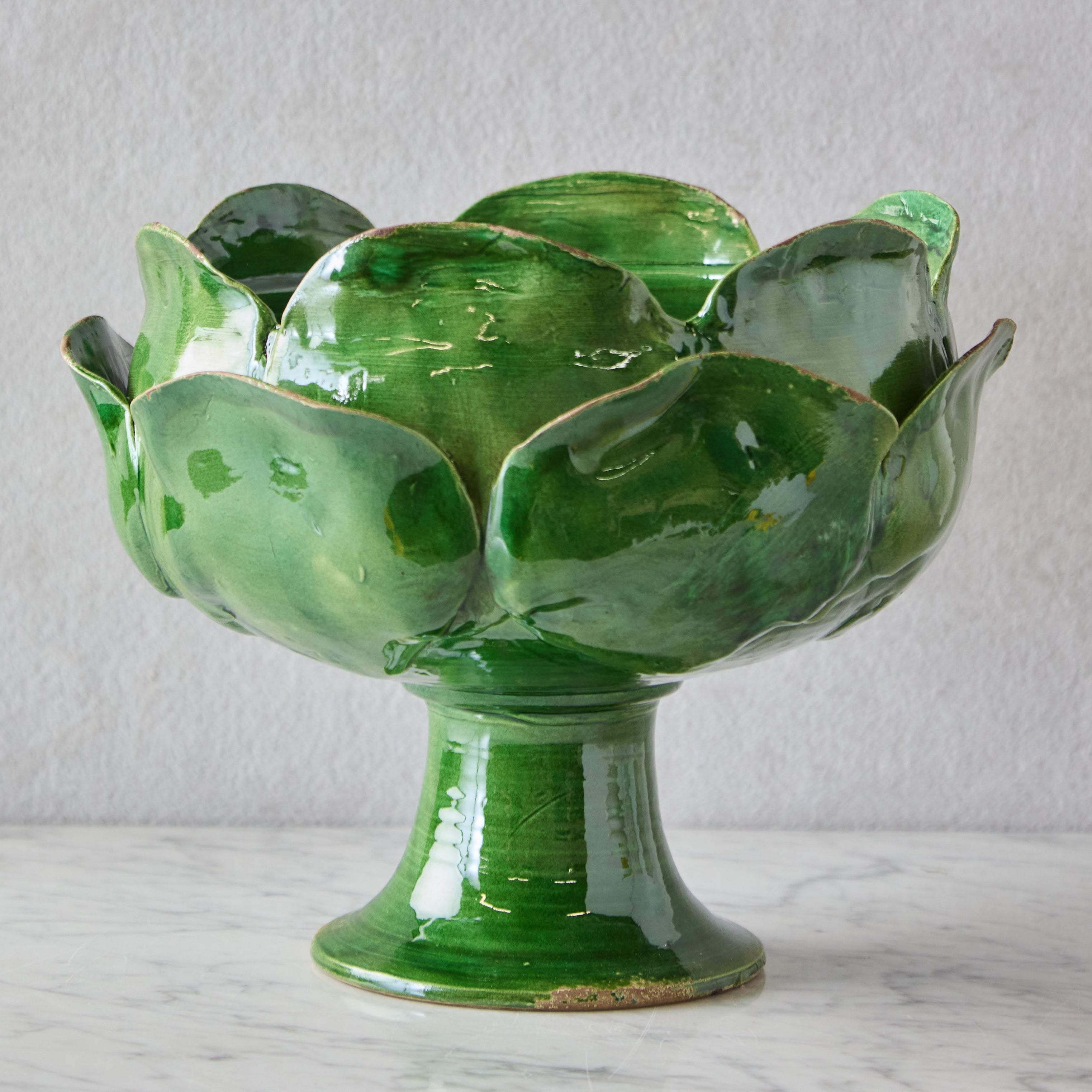 Large Ceramic Petal Vase, Green