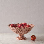 Splatterware Fluted Fruit Bowl, Brown on Rose