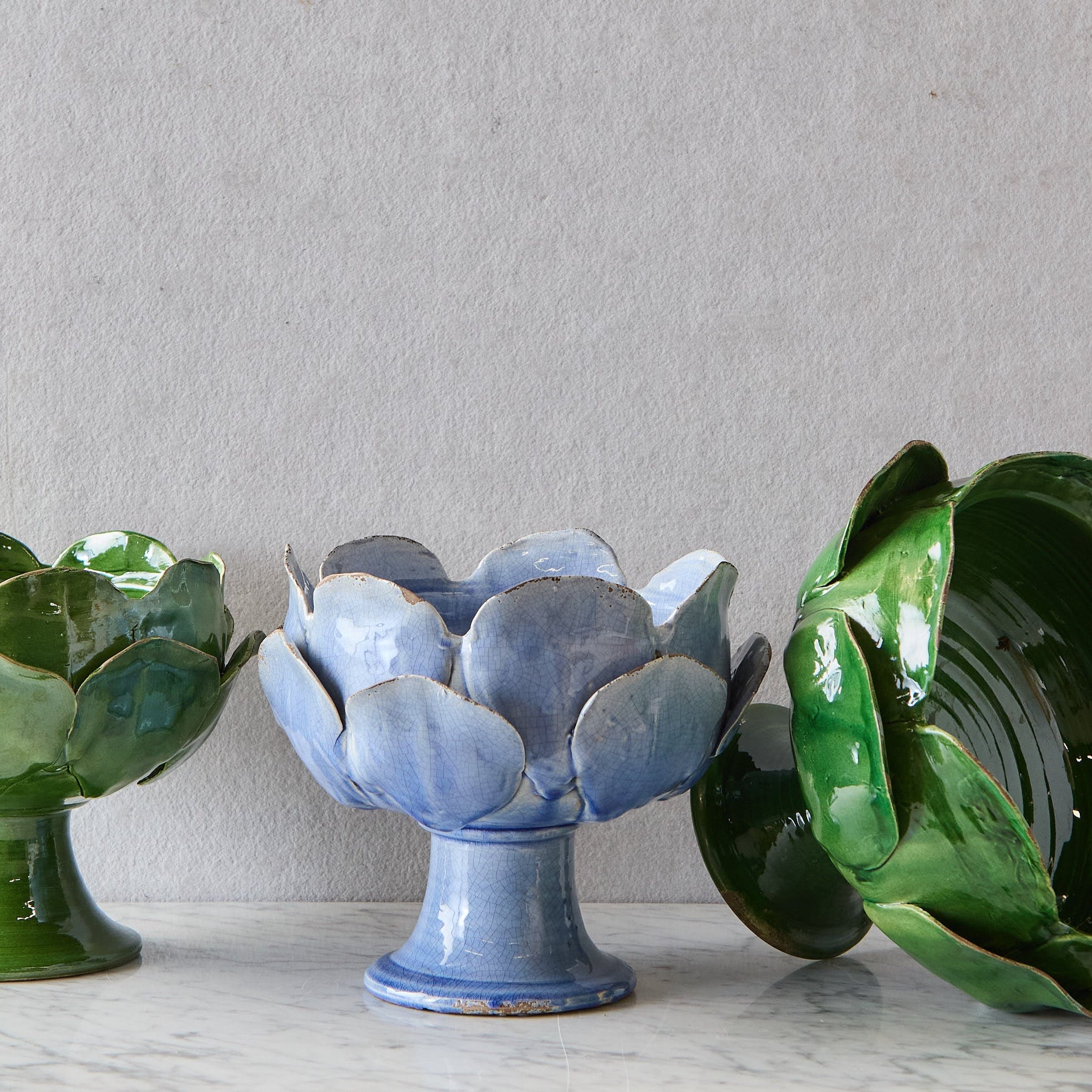 Small Ceramic Petal Vase, Blue