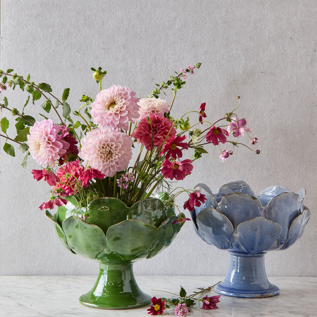 Small Ceramic Petal Vase, Blue