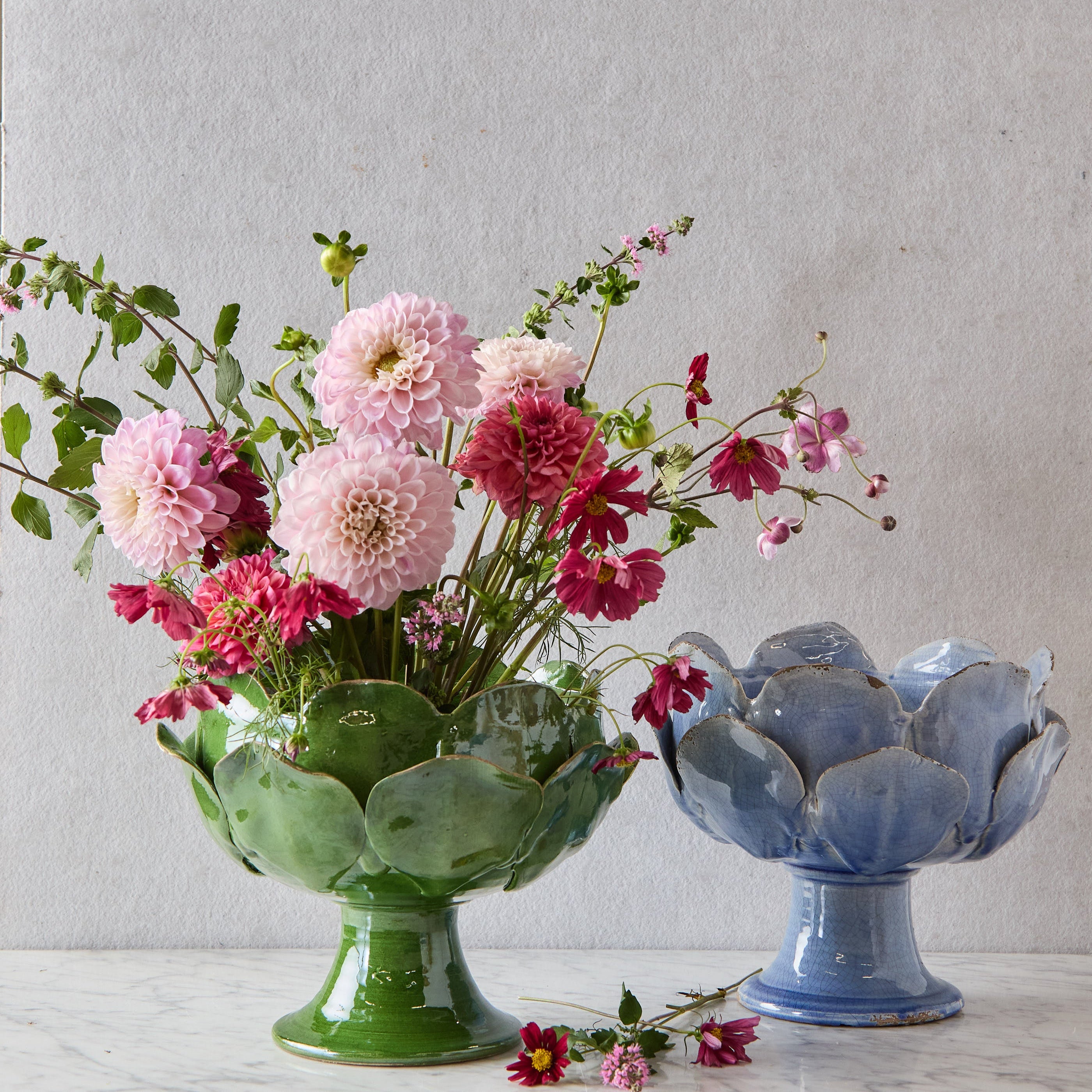 Small Ceramic Petal Vase, Blue