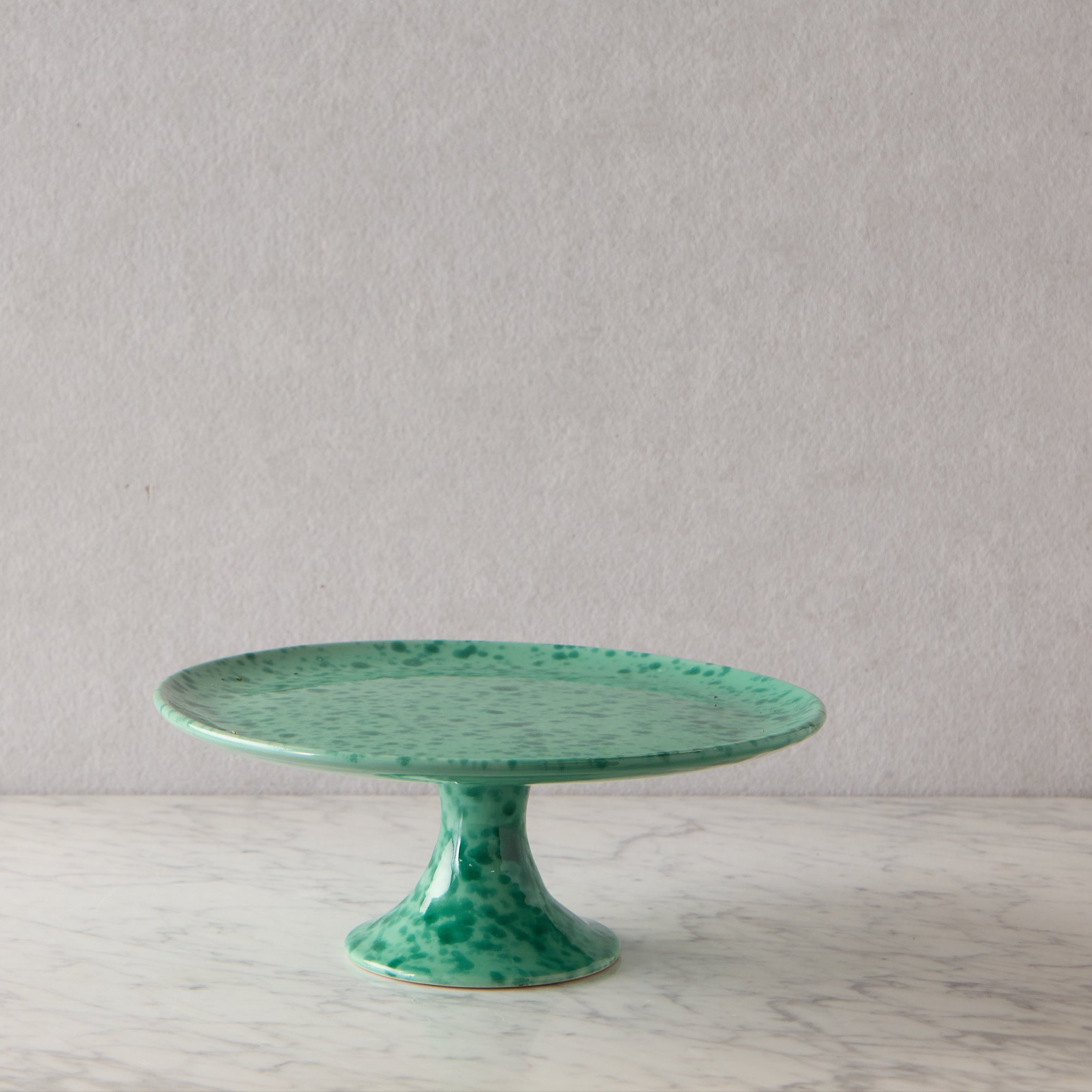 Splatterware Cake Stand, Green on Green