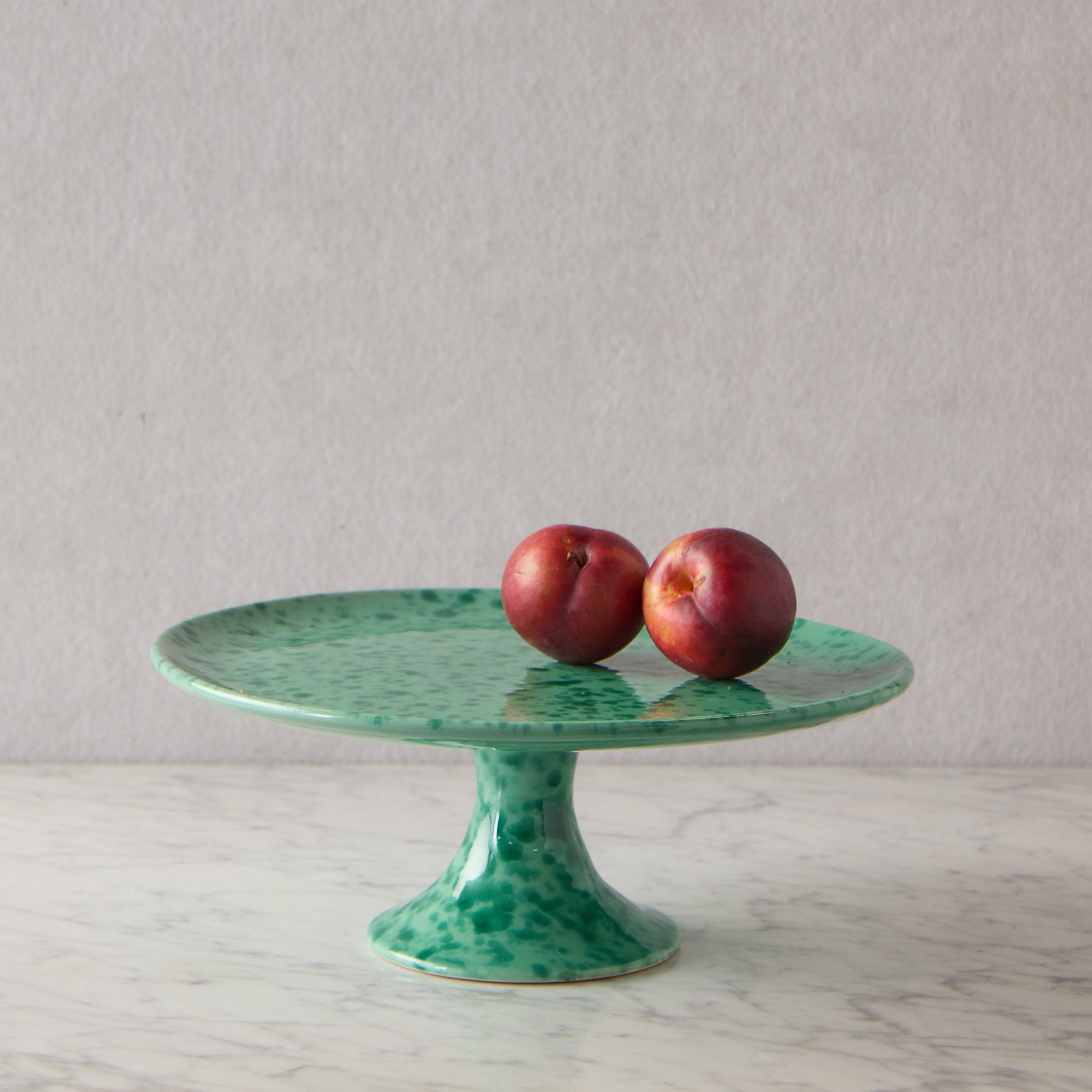 Splatterware Cake Stand, Green on Green