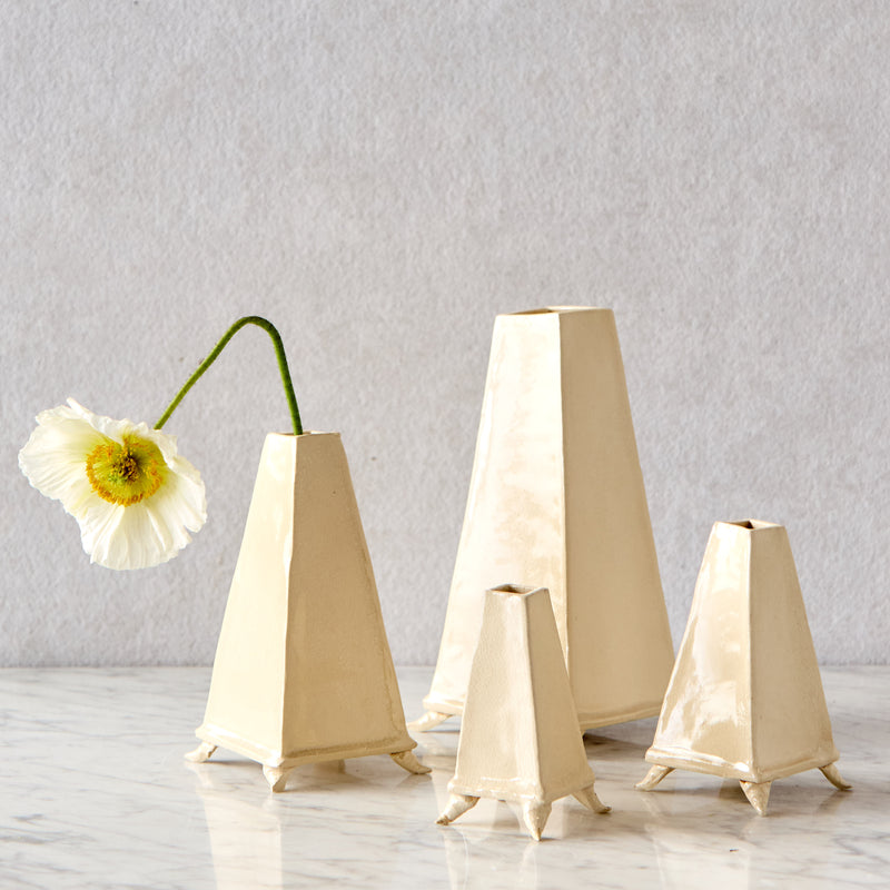 Extra Large Crackle Glazed Obelisk Vase