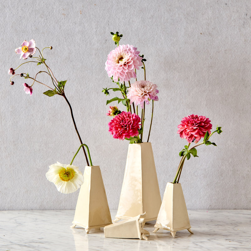 Extra Large Crackle Glazed Obelisk Vase