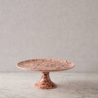 Splatterware Cake Stand, Brown on Rose