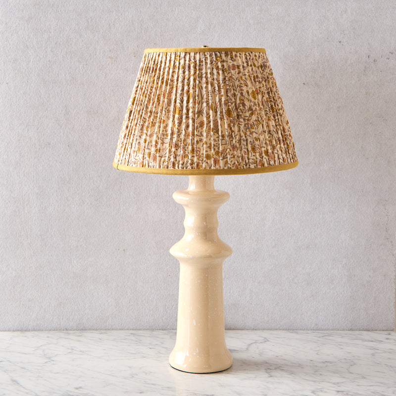 Hand Glazed Lamp - Ecru