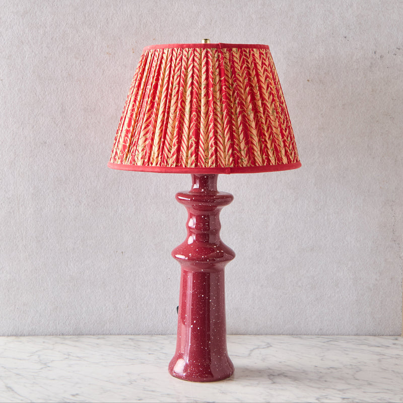 Hand Glazed Lamp - Rouge