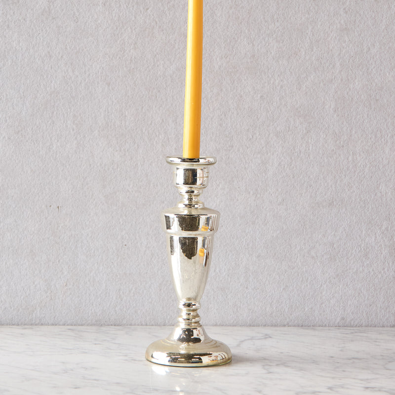 11-Inch Antique Mercury Glass Candle Holder