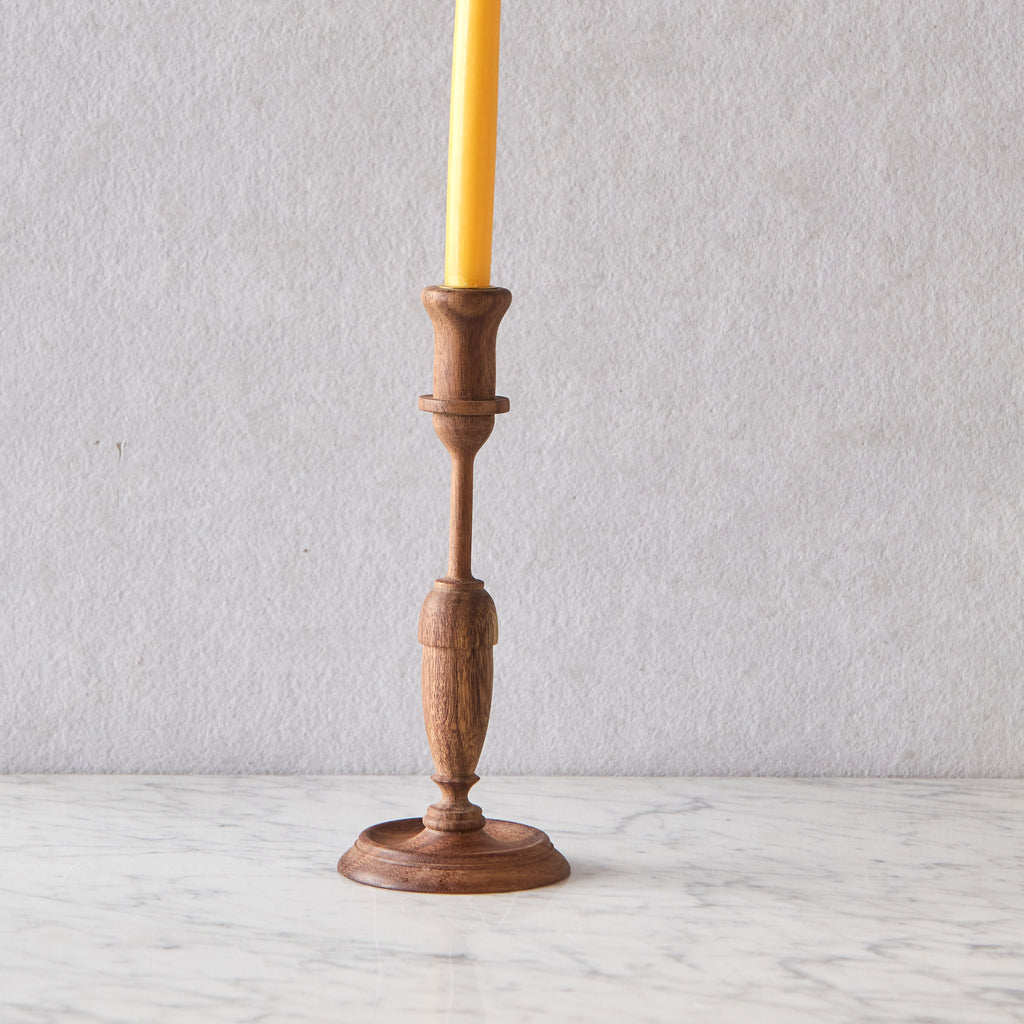 Turned Wooden Candle Holder, Extra Tall