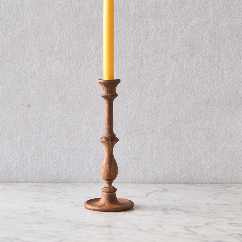 Turned Wooden Candle Holder, Tall