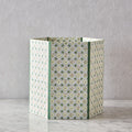 Block-Printed Hexagonal Collapsible Waste Basket, Spring Bloom Green