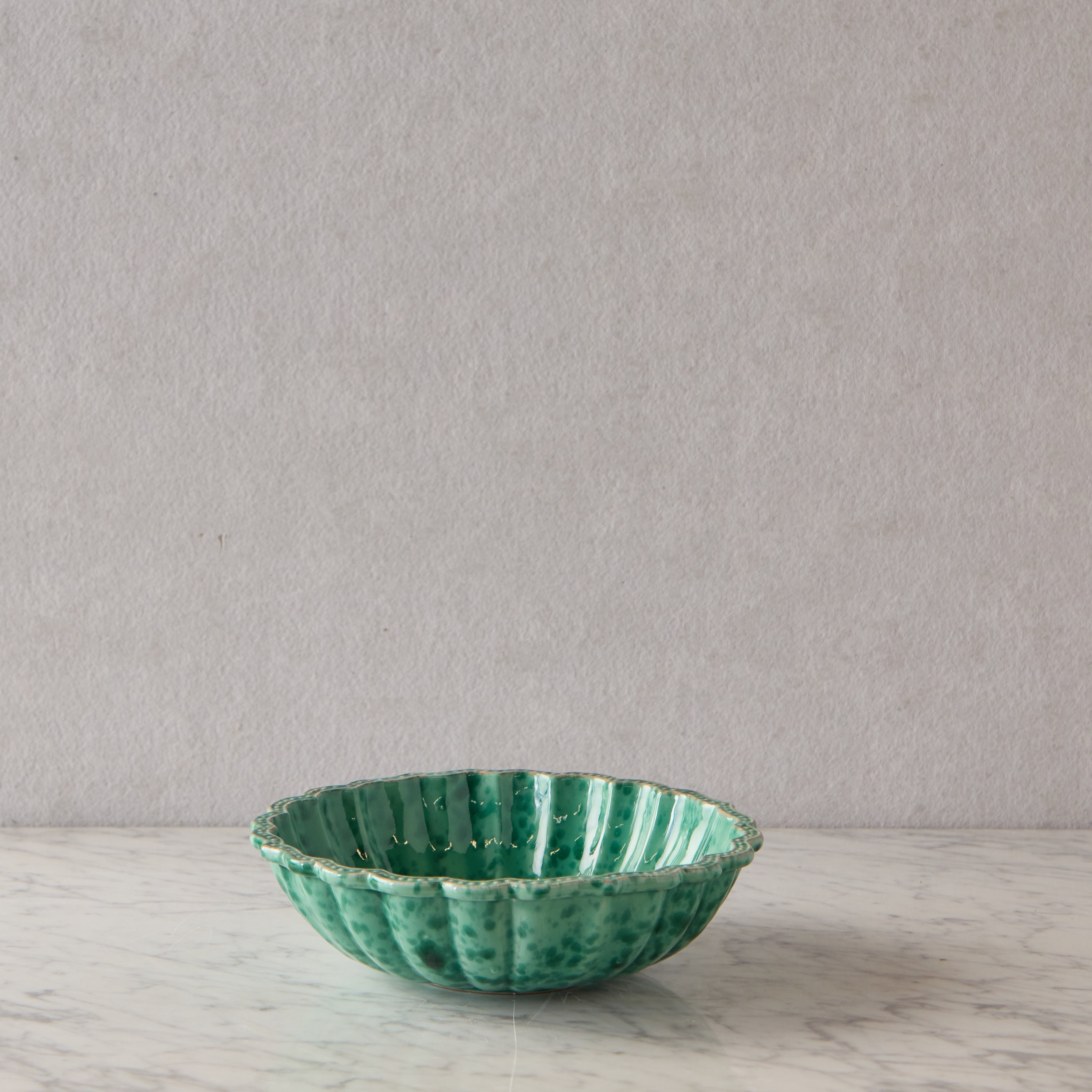 Splatterware Salad Bowl, Green on Green