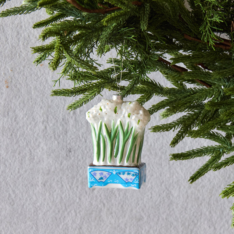 Potted Paperwhites Glass Ornament
