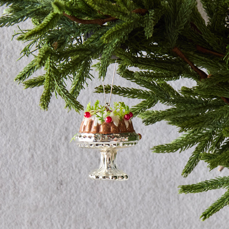 Holiday Bundt Cake Glass Ornament
