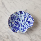 Splatterware Shell Dish, Blue on Blue