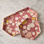 Marbled Hexagonal Tray Set, Pink & Lemon
