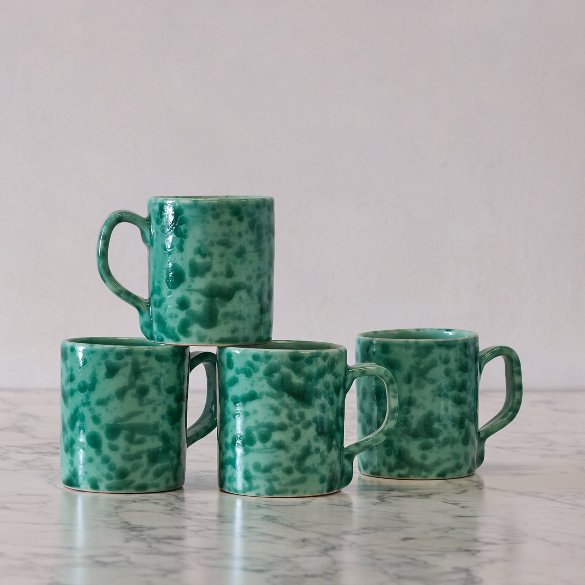 Splatterware Mug, Green on Green