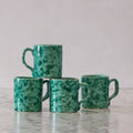 Splatterware Mug, Green on Green, Set of 4