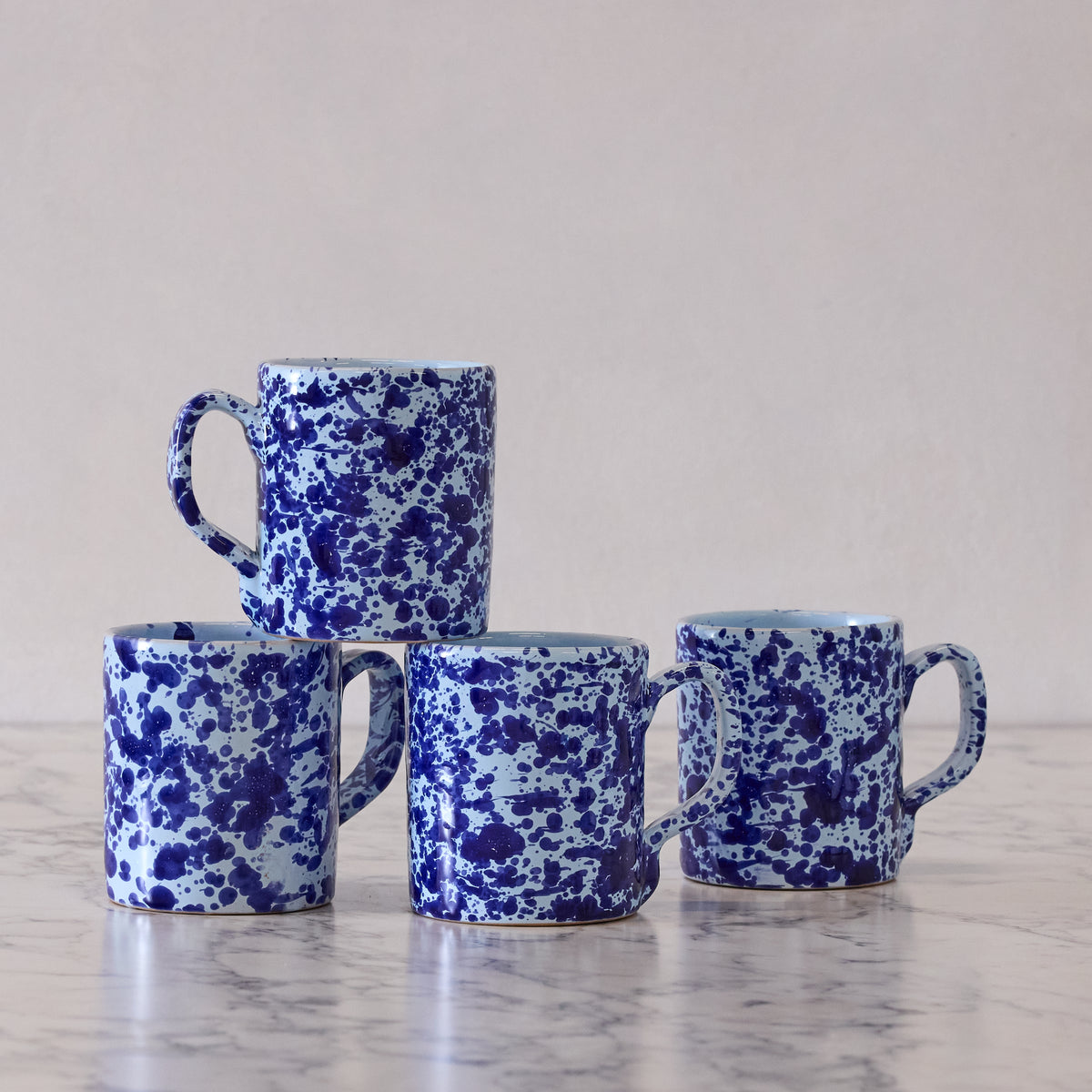Splatterware Mug, Blue on Blue