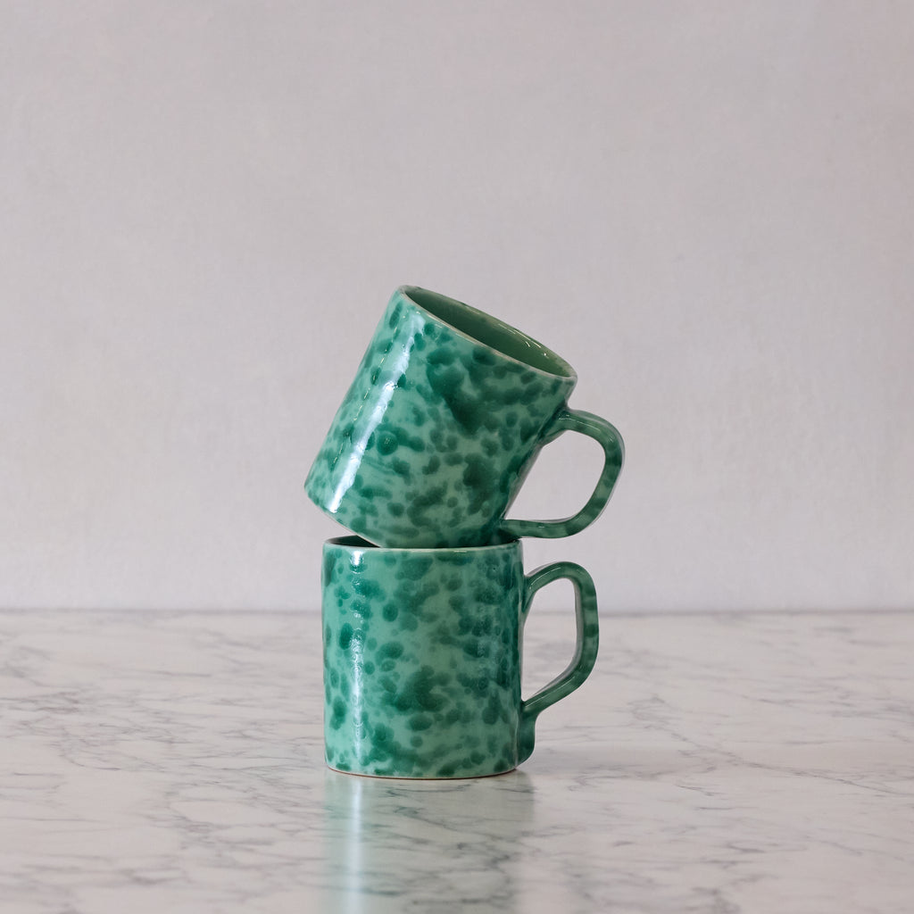 Splatterware Mug, Green on Green