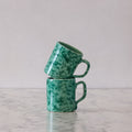Splatterware Mug, Green on Green, Set of 2