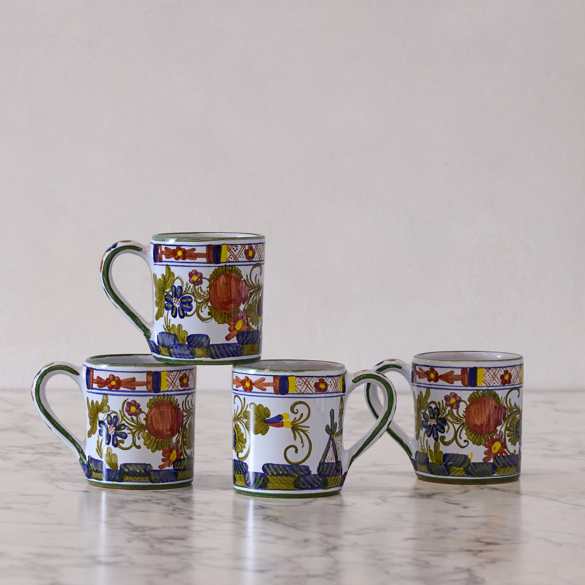 Carnation Set of 4 Porcelain Coffee Mug