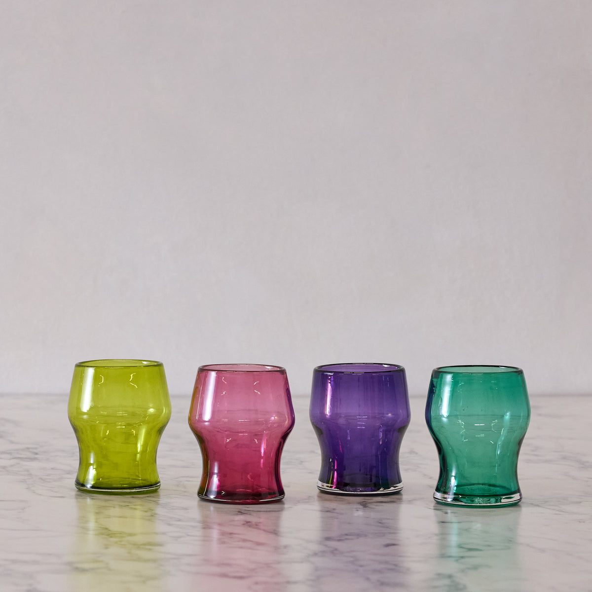 Set of 4 Gem-Colored Goblets