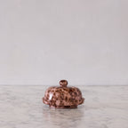 Splatterware Butter Dish, Brown & Rose
