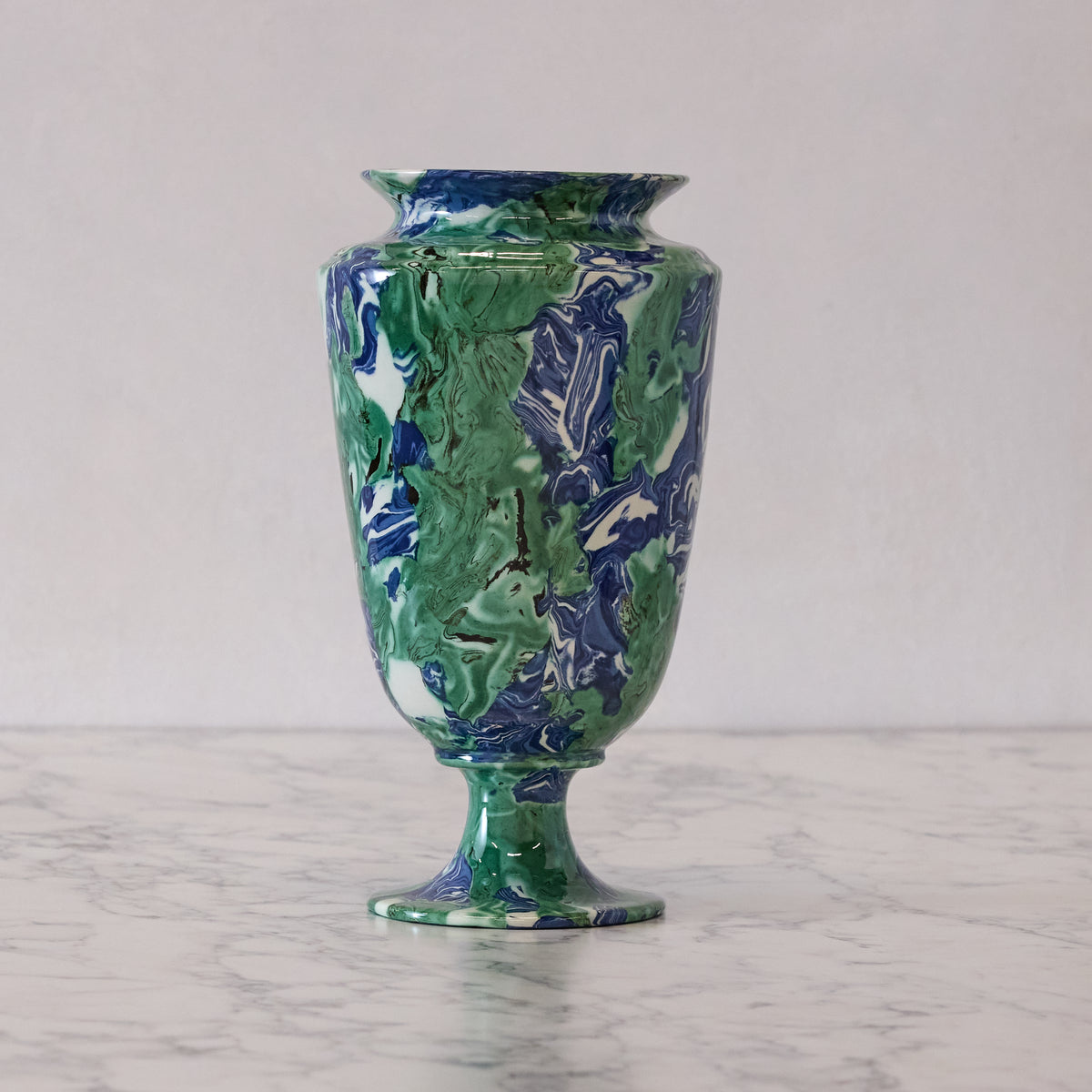 Terre Mêlée Etruscan Vase, Emerald & Cobalt