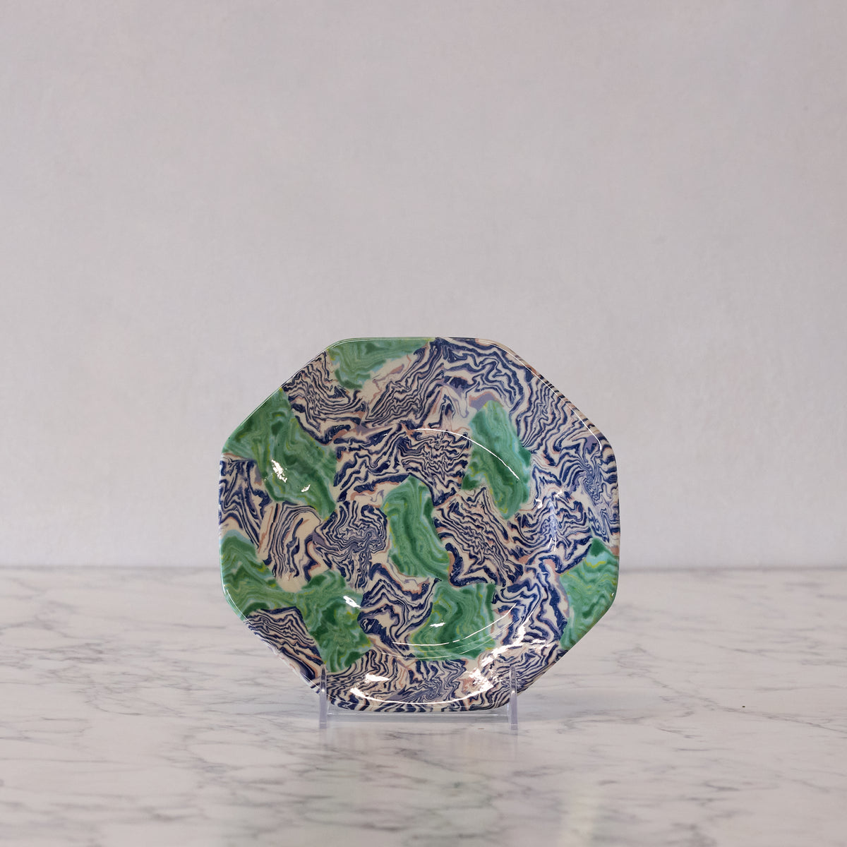 Terre Mêlée Dessert Plate, Green & Blue