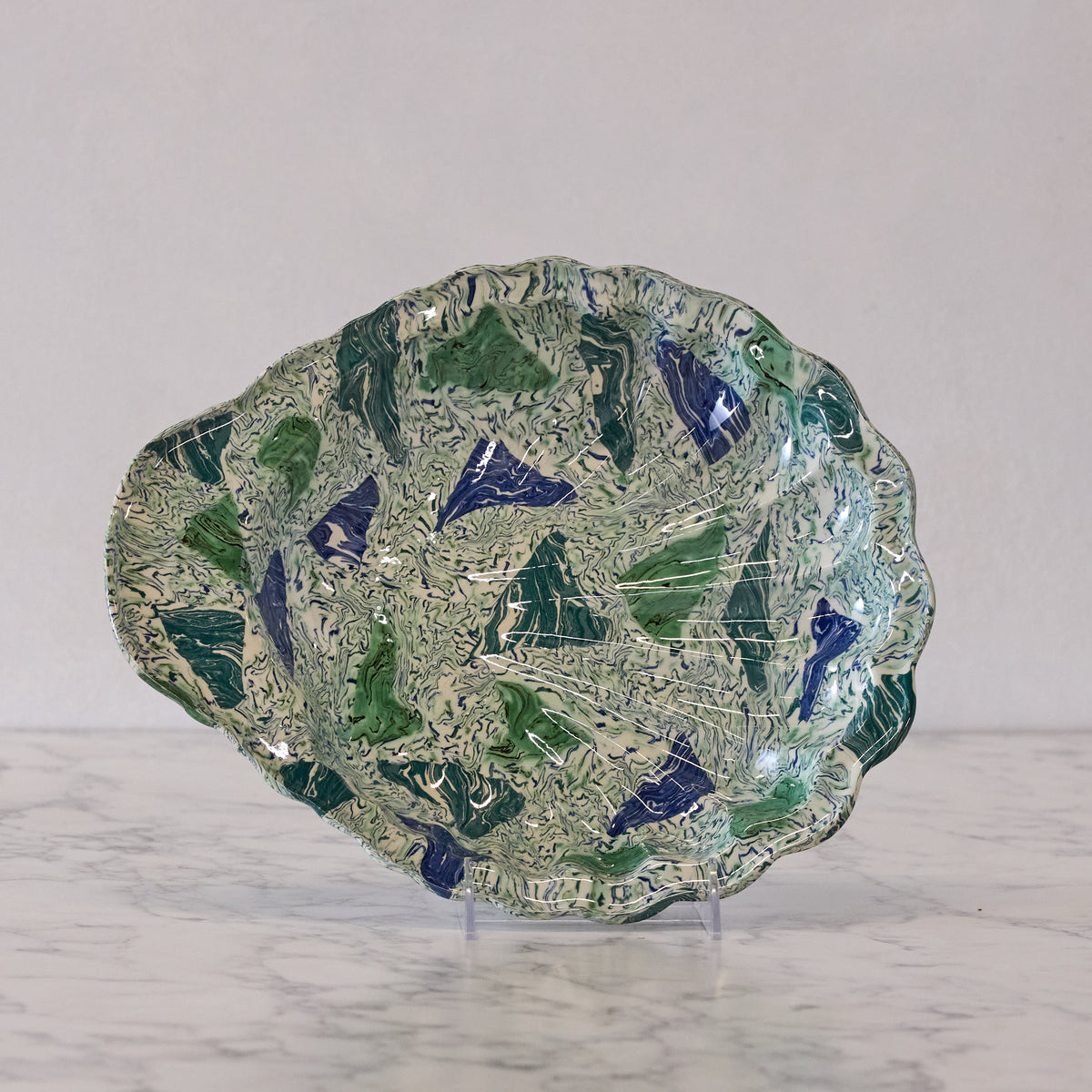 Terre Mêlée Shell Platter, Emerald & Cobalt
