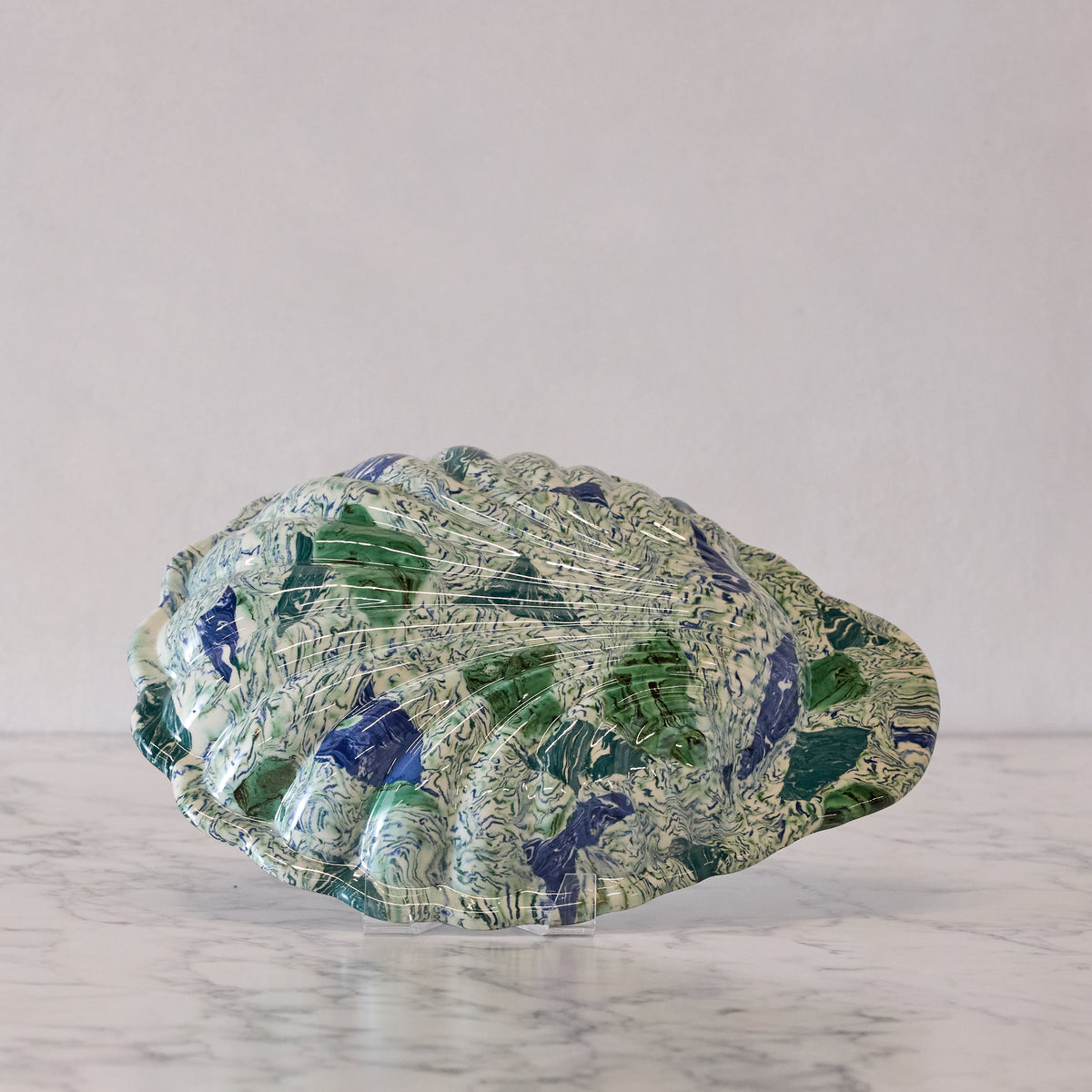 Terre Mêlée Shell Platter, Emerald & Cobalt