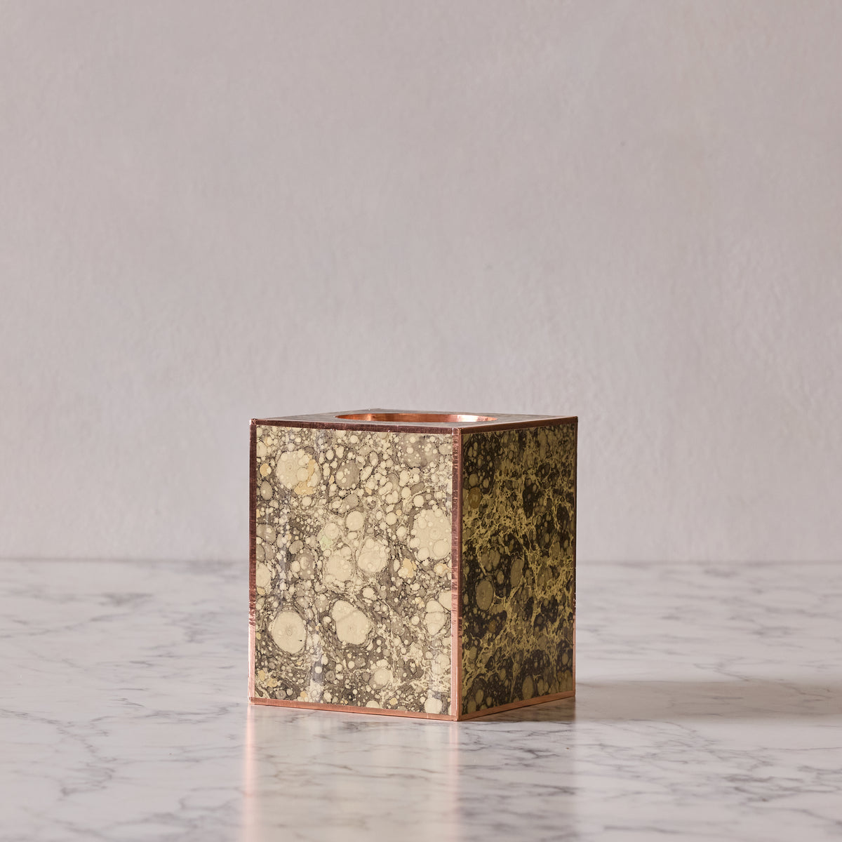 Marbled Tissue Box Cover, Coffee & Cream