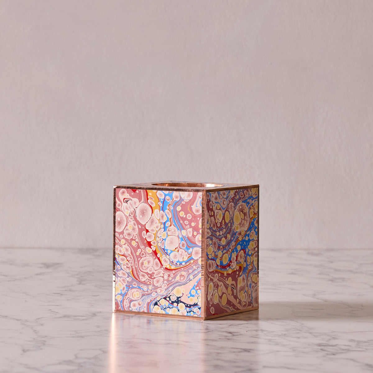 Marbled Tissue Box Cover, Rose