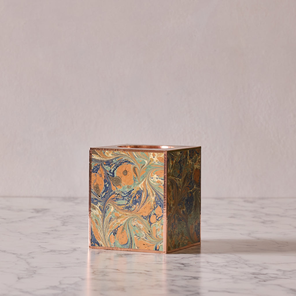 Marbled Tissue Box Cover, Apricot