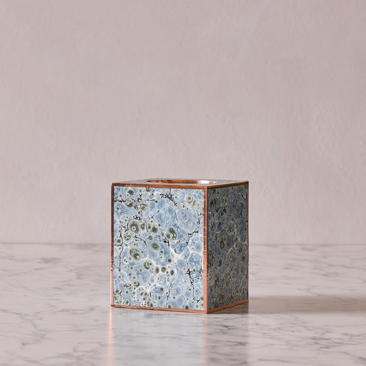 Marbled Tissue Box Cover, Blue & Sage
