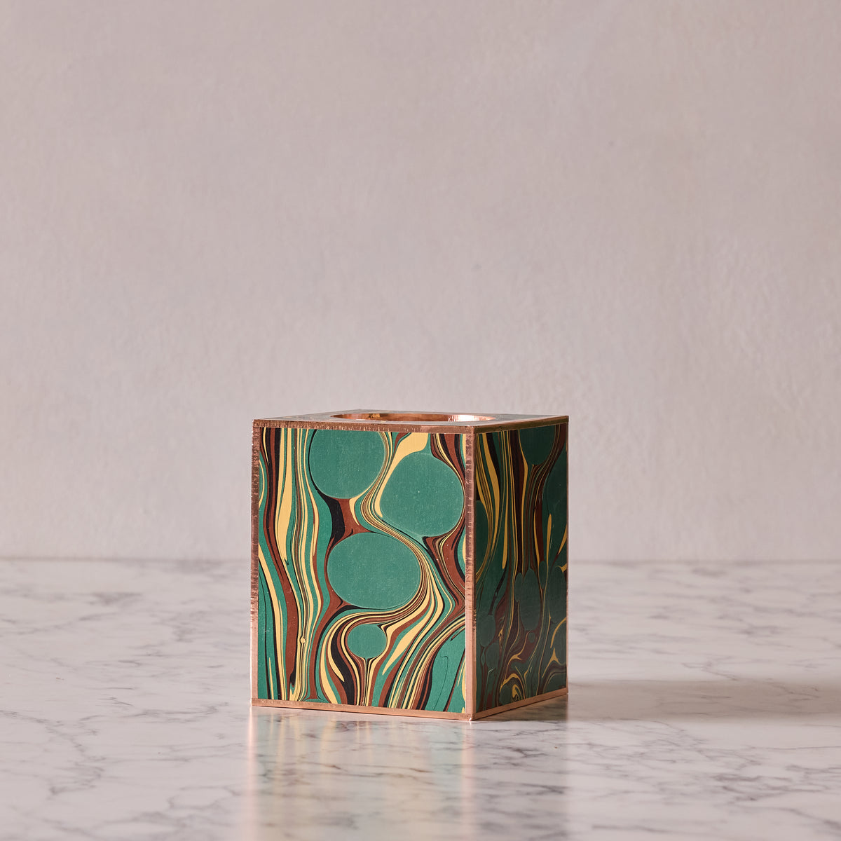 Marbled Tissue Box Cover, Emerald
