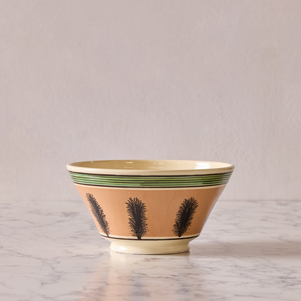 Large Mochaware Bowl, Seaweed Persimmon