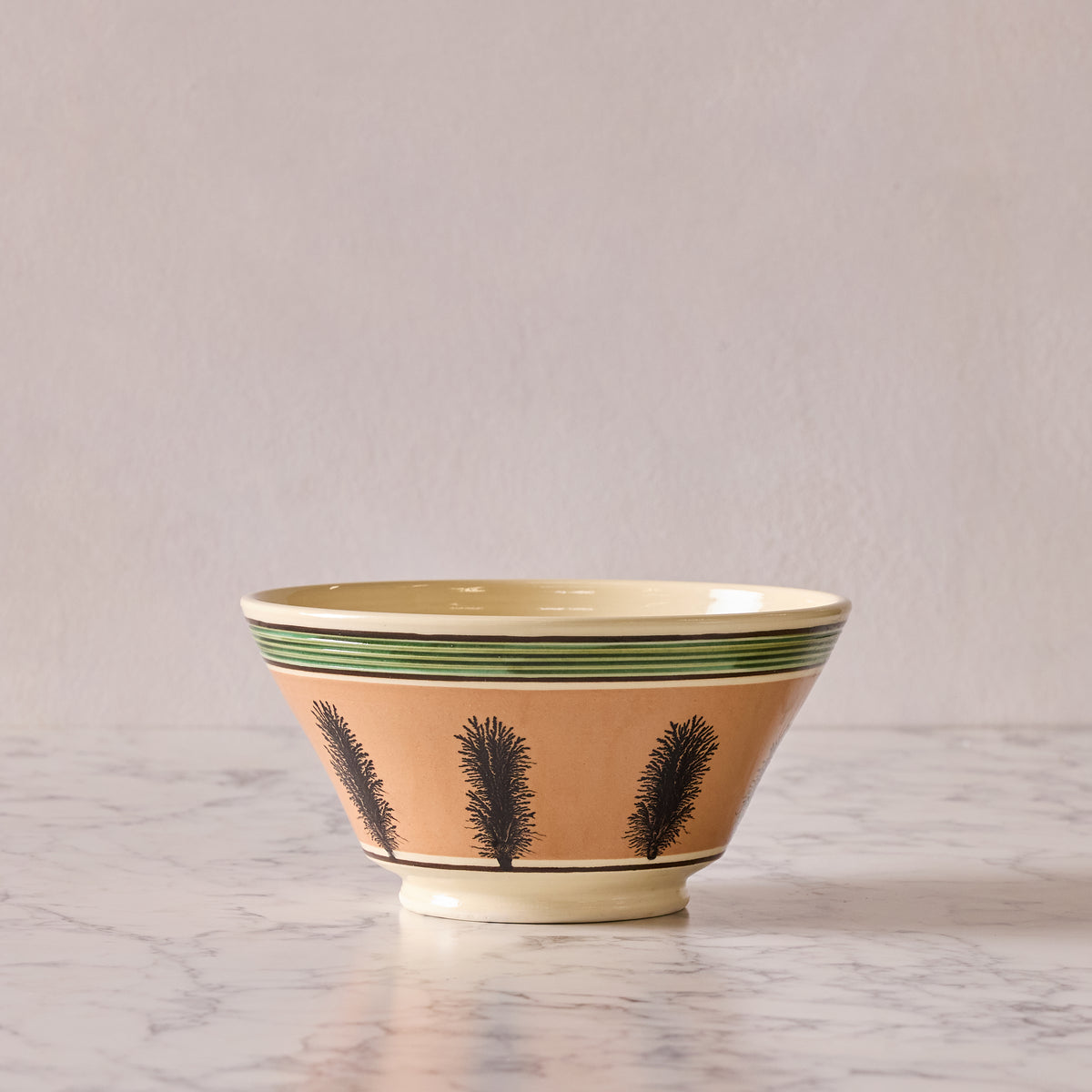 Large Mochaware Bowl, Seaweed Persimmon