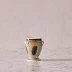 Mochaware Urn Vase, Duck Egg