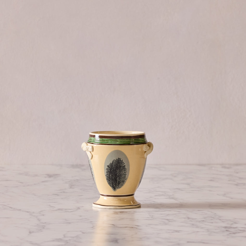 Mochaware Urn Vase, Yellow