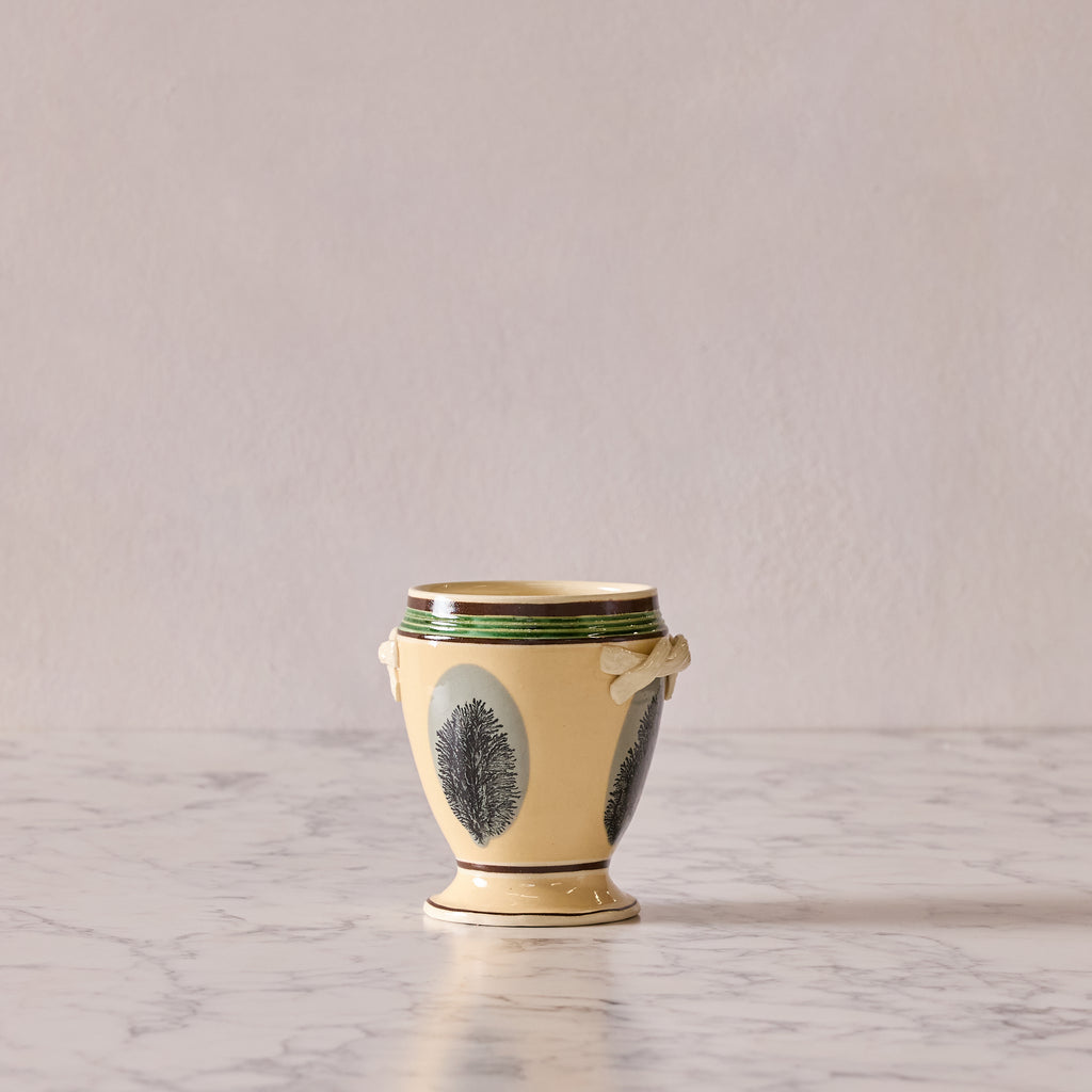 Mochaware Urn Vase, Yellow