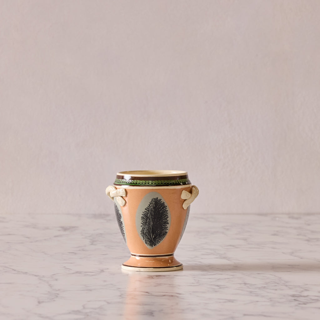 Mochaware Urn Vase, Persimmon