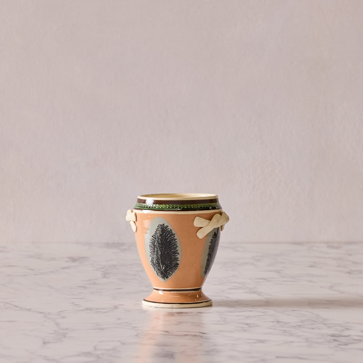 Mochaware Urn Vase, Persimmon
