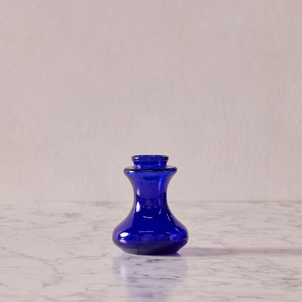 Hand Blown Bulb Vase in Cobalt, Round