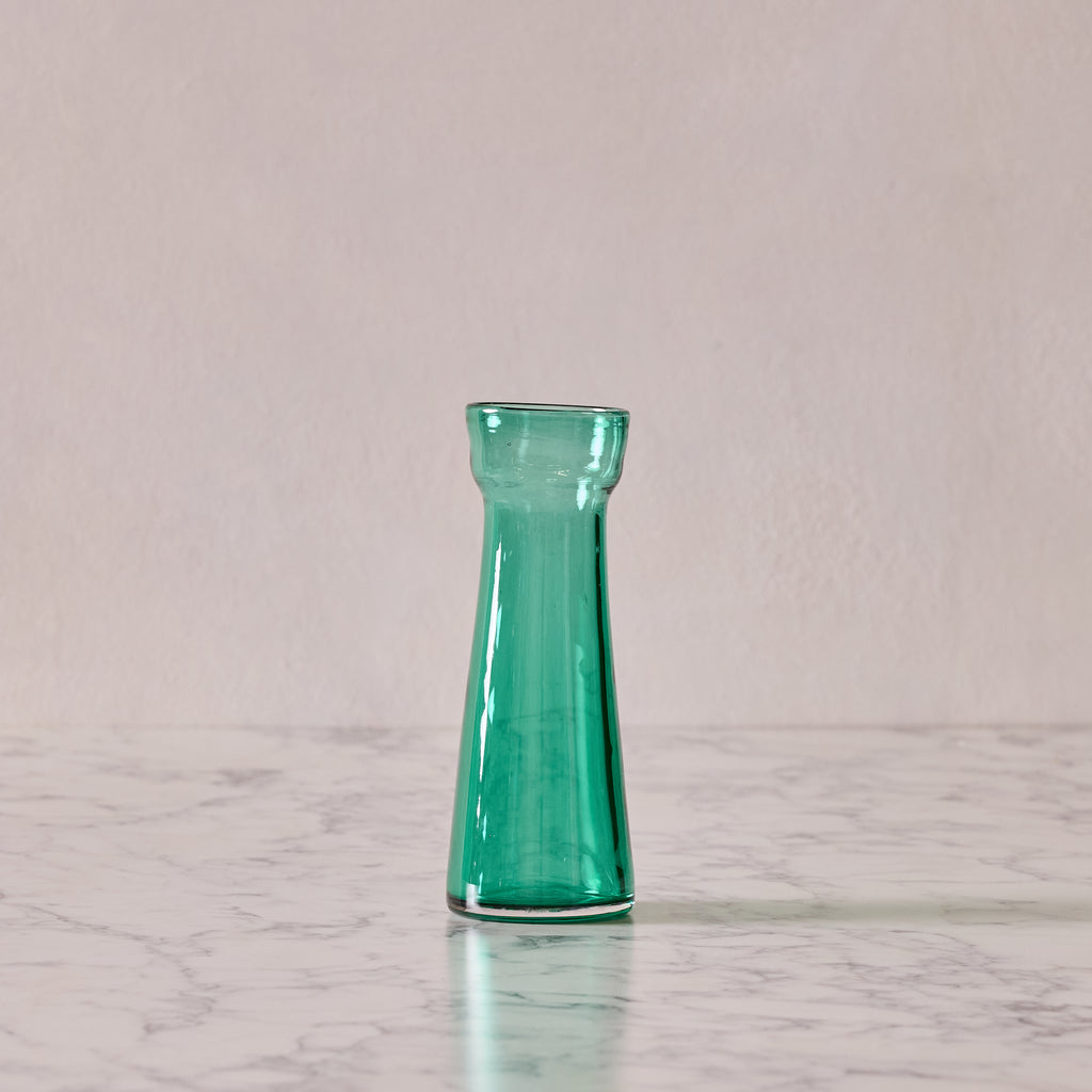 Hand Blown Bulb Vase in Emerald