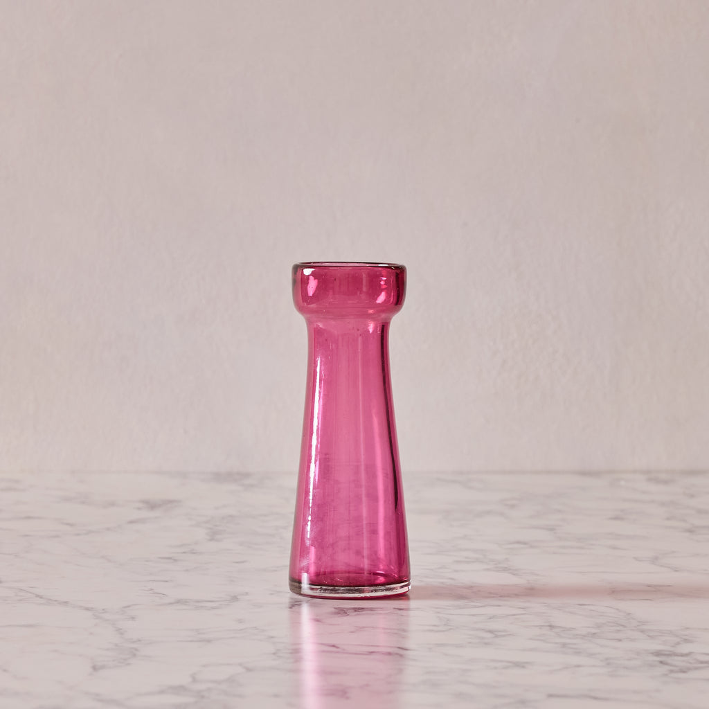 Handblown Bulb Vase, Tall Rose